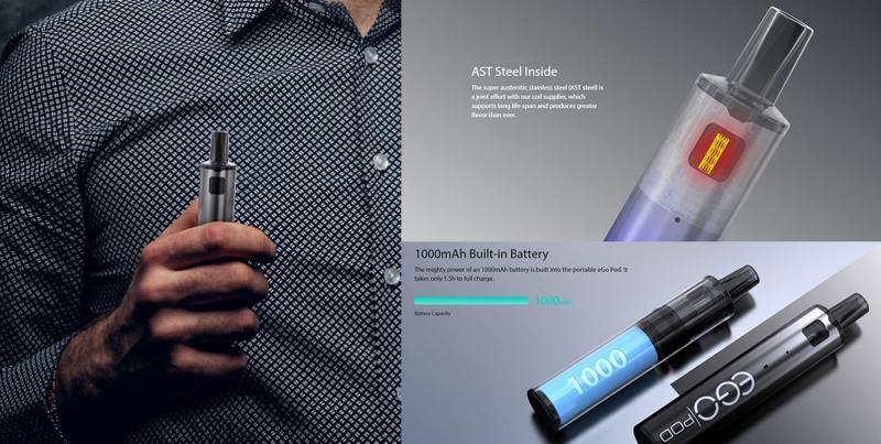 ジョイテック(Joyetech) eGo ポッドシステムキット AST バージョン 1000mAh 2ml