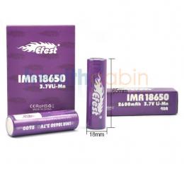 Efest IMR 18650 2600mAh 2本組 フラットトップ充電バッテリー