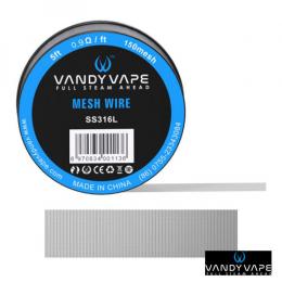 5フィート　バンディベイプ(Vandy Vape)　ステンレス316L　メッシュワイヤー　150メッシュ(5ft Vandyvape SS316 Mesh Wire 150mesh)